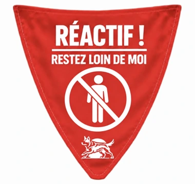 Réactif ! Restez loin de moi. Pictogramme humain barré.